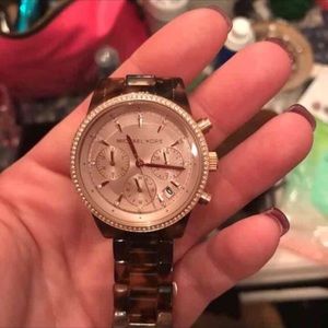 Rose gold micheal kors watch